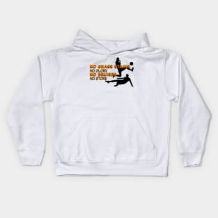 No grass stains no glory, no bruises no story #orange Kids Hoodie